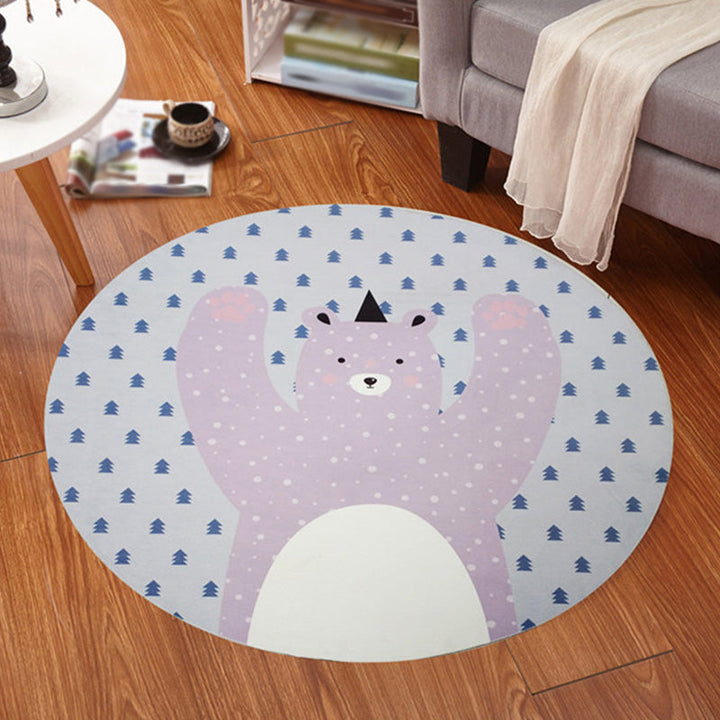 BowLift | Multicolor Animal Pattern Rug Polyester Kids Rug Washable Non-Slip Pet-Friendly Rug for Children's Room