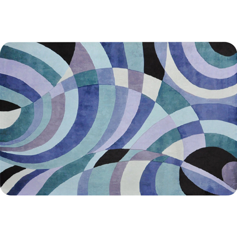 Nordic Abstract Rug Purple Polyester Washable Pet-Friendly Non-Slip Area Rug for Living Room | Bowlift