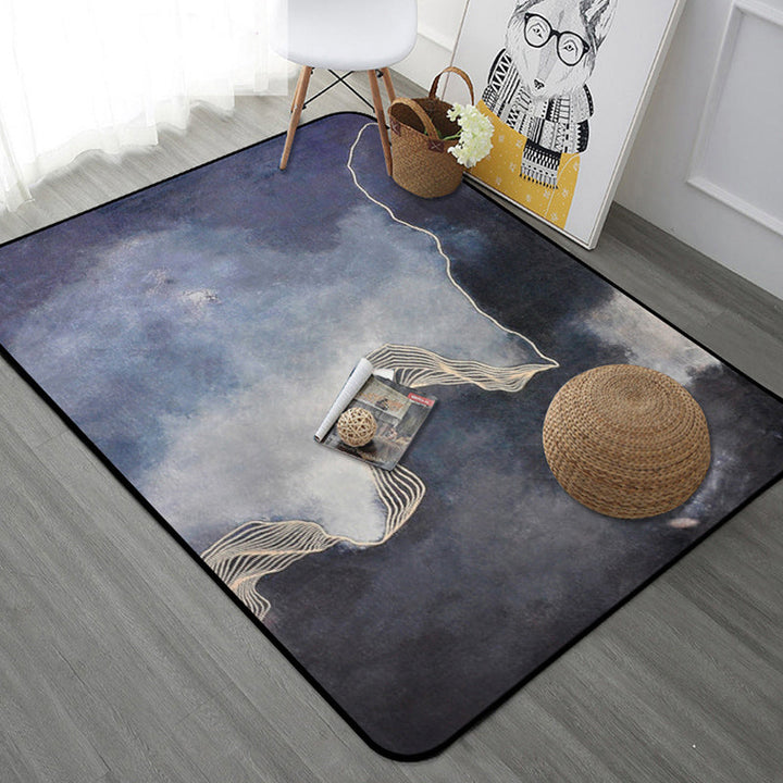 Dark gray Modernist rug Polyester Abstract rug Pet-friendly Machine washable Non-slip backing Rug for decoration | Bowlift