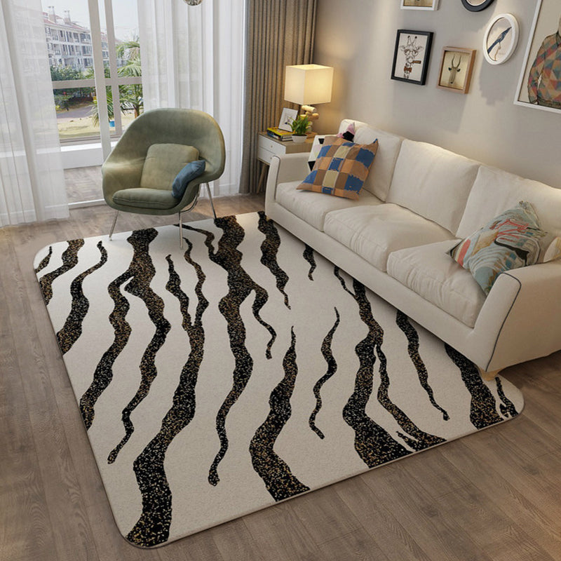 Casual watercolor pattern rug multicolored contemporary rug polyester pet-friendly non-slip backing washable rug for the living room | Bowlift
