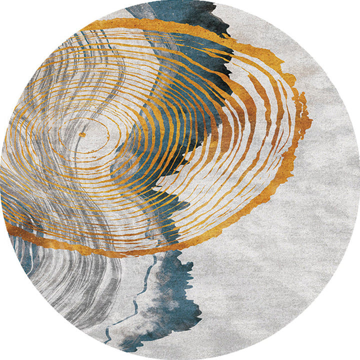 BowLift | Contemporary watercolour patterned rug with twist stripes Multi-colour polyester rug Non-slip backing Washable Pet-friendly rug for bedroom