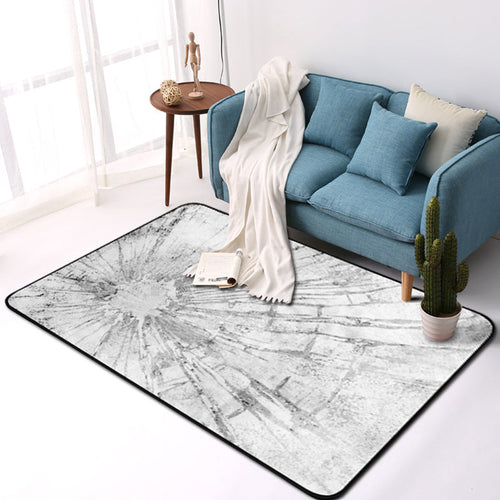 BowLift | Stylish Abstract Rug Gray Shabby Chic Rug Polyester Pet Friendly Non-Slip Back Washable Rug for the Living Room