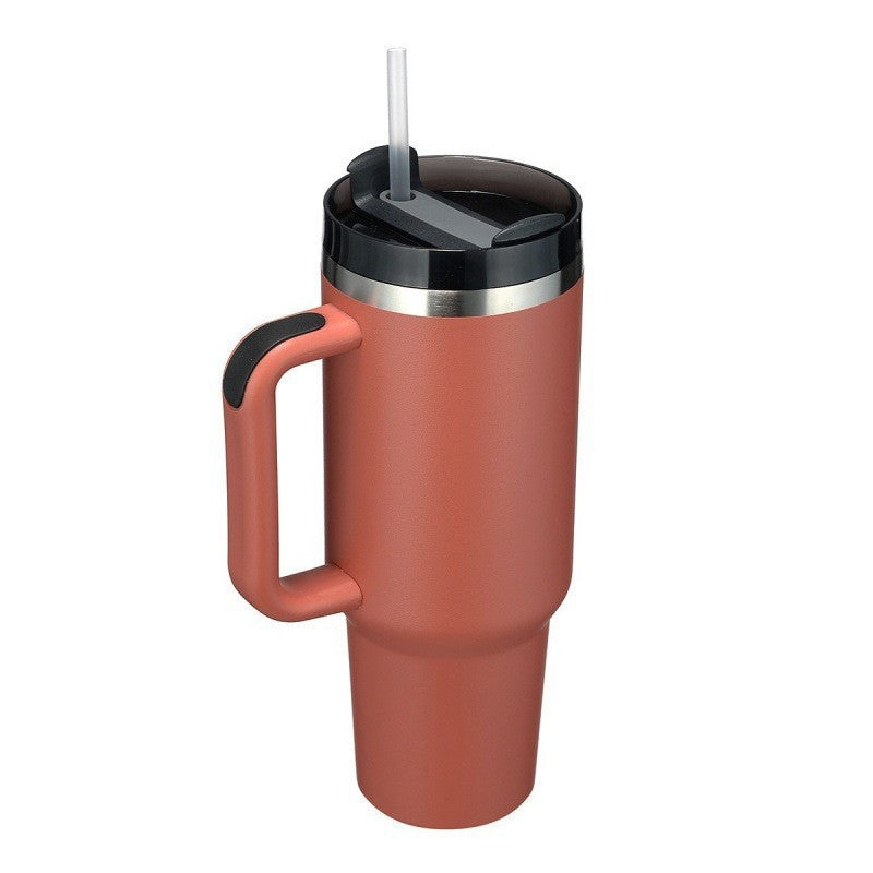 40oz Insulated Tumbler with Handle and Straw