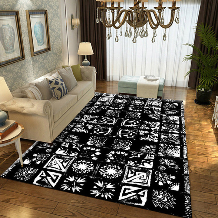 BowLift | Moroccan Azulejo Pattern Carpet Multicolor Polyester Carpet Washable Pet Friendly Non-Slip Area Rug for Living Room