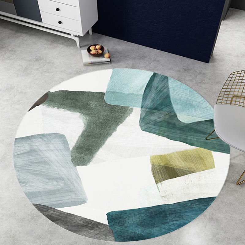 Colorblock striped rug Polyester Modernism rug Washable Non-slip Pet-friendly rug for the living room | Bowlift