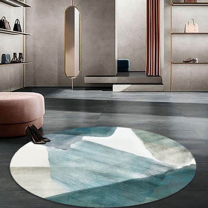 Colorblock striped rug Polyester Modernism rug Washable Non-slip Pet-friendly rug for the living room | Bowlift