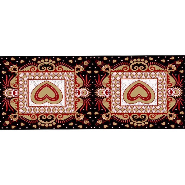 Unique heart pattern rug Black and Green Moroccan rug Polyester Pet-friendly Non-slip backing Washable rug for the living room | Bowlift
