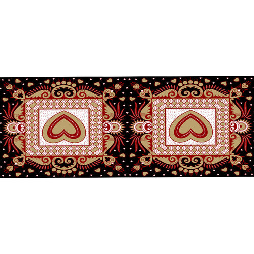 Unique heart pattern rug Black and Green Moroccan rug Polyester Pet-friendly Non-slip backing Washable rug for the living room | Bowlift