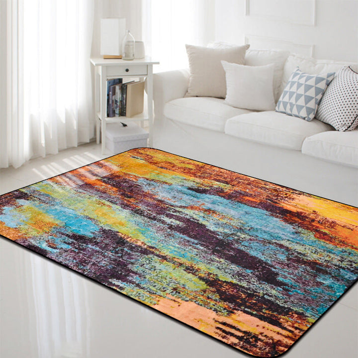 Industrial Abstract Rug Multicolor Polyester Rug Washable Pet-Friendly Non-Slip Rug for the Living Room | Bowlift