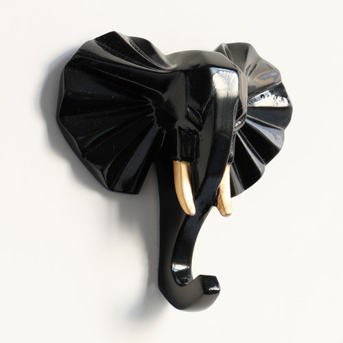 Cute Animal Head Nordic Paste Key Hook Punch-free Nail-free Clothes Hook Creative Wall Decoration Coat Hook