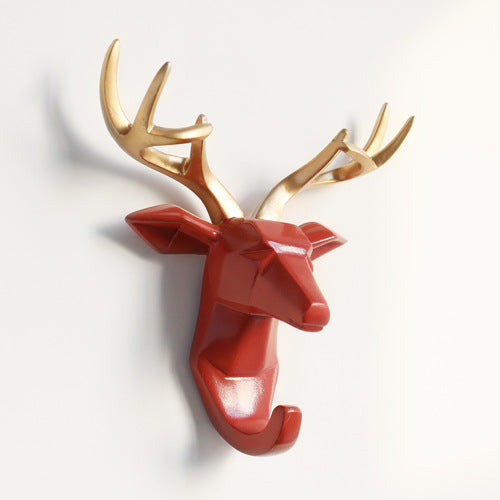 Cute Animal Head Nordic Paste Key Hook Punch-free Nail-free Clothes Hook Creative Wall Decoration Coat Hook