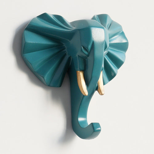 Cute Animal Head Nordic Paste Key Hook Punch-free Nail-free Clothes Hook Creative Wall Decoration Coat Hook