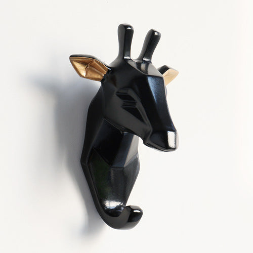 Cute Animal Head Nordic Paste Key Hook Punch-free Nail-free Clothes Hook Creative Wall Decoration Coat Hook