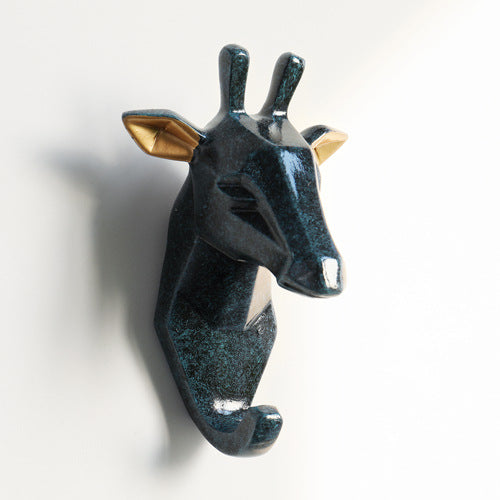 Cute Animal Head Nordic Paste Key Hook Punch-free Nail-free Clothes Hook Creative Wall Decoration Coat Hook