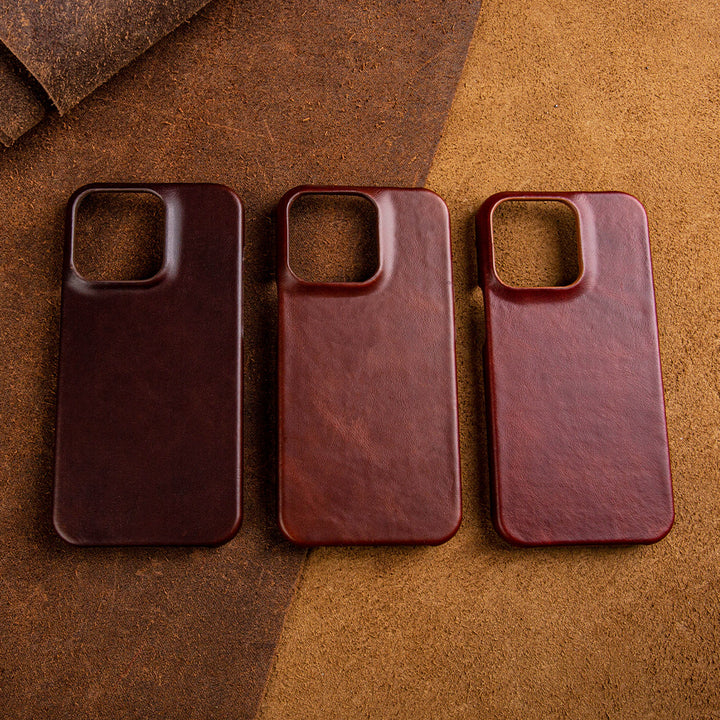 BowLtt|Premium Genuine Leather iPhone Case(Material: Top-Grain Cowhide; Thickness: 1.2mm; Application: Drop Protection, Business & Luxury Daily Use)
