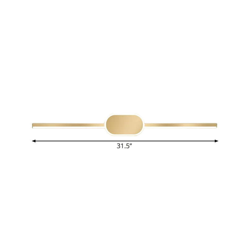 BowLift | 16"/23.5"/31.5" W Linear Wall Light Simple Style Metal LED Gold Wall Mounted Lighting Unit