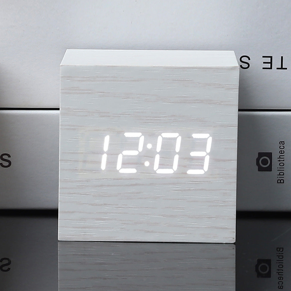 BowLtt|Square Digital Clock Thermometer(Material: Sleek Body; Function: Time Display   Temperature Monitoring; Application: Bedside Placement, Home Decoration)