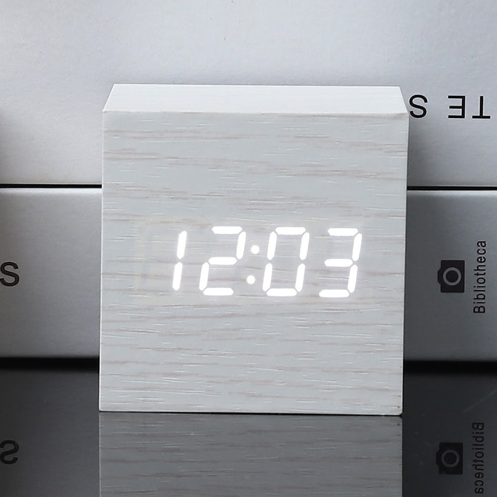 BowLtt|Square Digital Clock Thermometer(Material: Sleek Body; Function: Time Display   Temperature Monitoring; Application: Bedside Placement, Home Decoration)