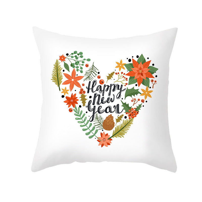 Festive Christmas Tree Typography Throw Pillow Cover
