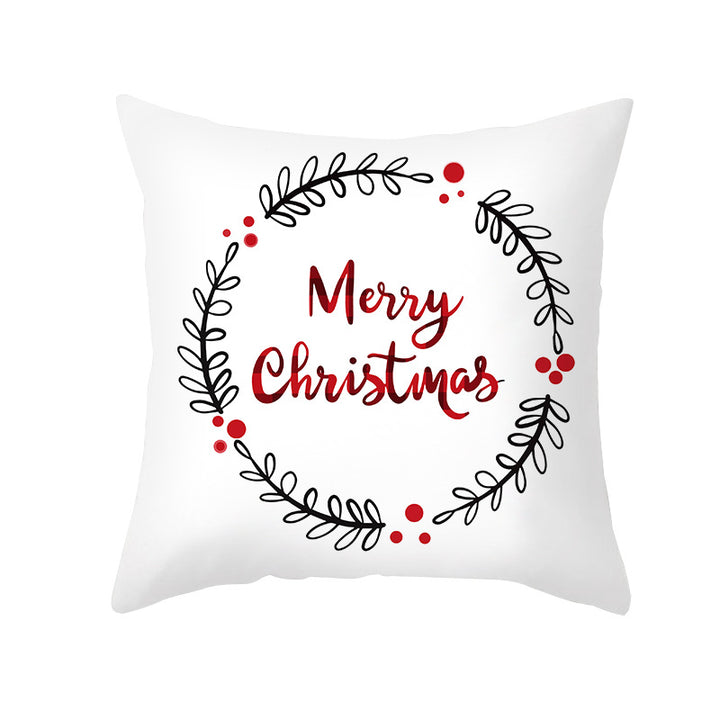 Festive Christmas Tree Typography Throw Pillow Cover