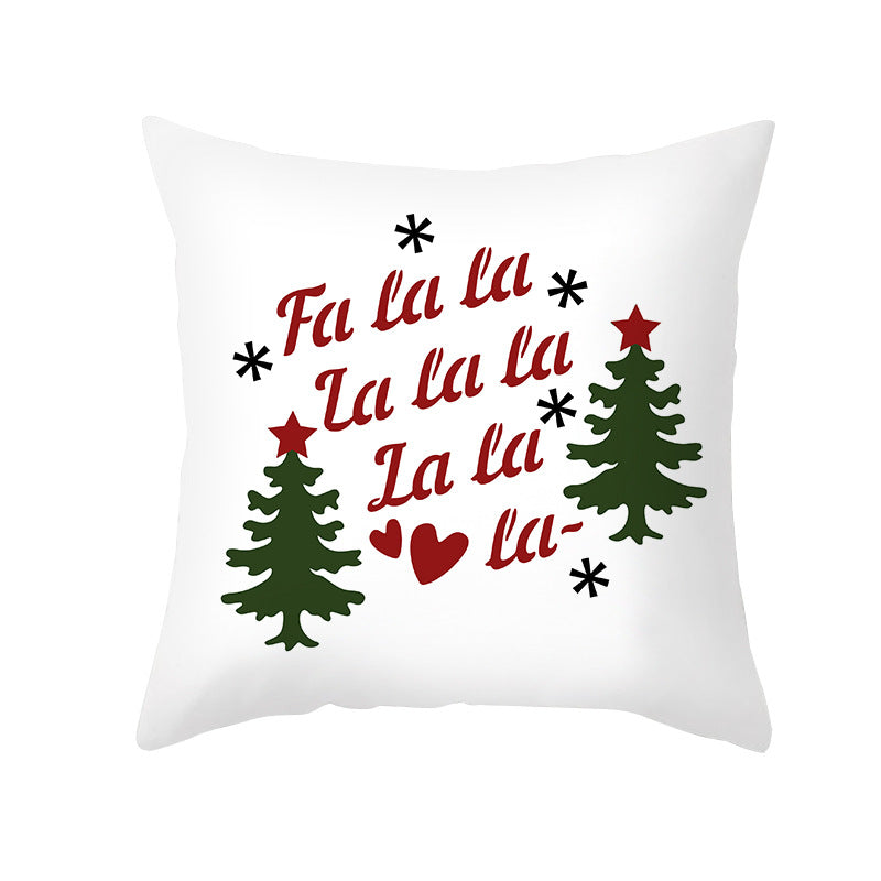 Festive Christmas Tree Typography Throw Pillow Cover