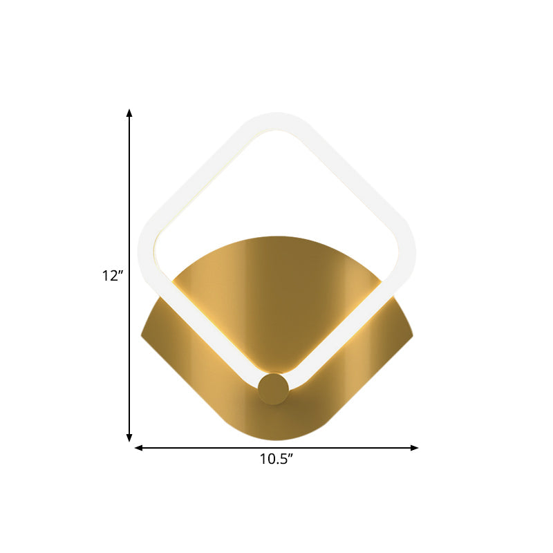 BowLift | Gold LED Rhombus Flush Wall Sconce Modernism Acrylic Wall Lighting Ideas in Warm/White Light