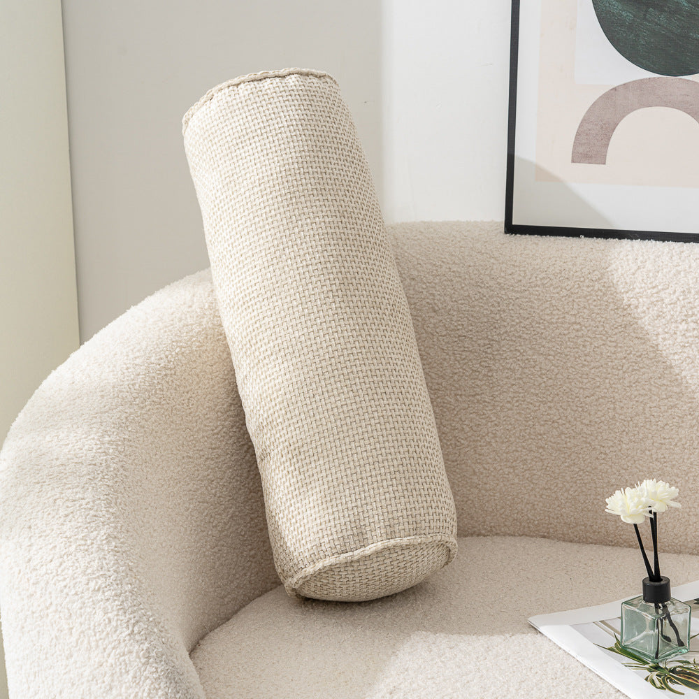 BowLift 丨 Chenille Cylinder Pillow Japanese Minimal Sofa Pillow Ergonomic Cervical Pillow