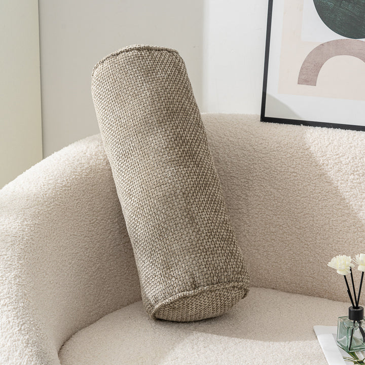 BowLift 丨 Chenille Cylinder Pillow Japanese Minimal Sofa Pillow Ergonomic Cervical Pillow