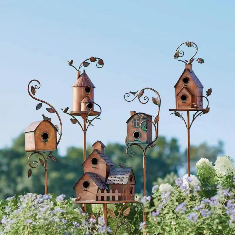 BowLift | European Metal Bird House+Garden Yard/Craft Decoration