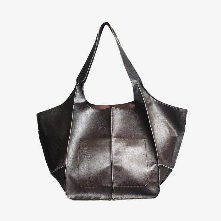 BowLift 丨 Women's Fashionable Simple Soft Leather Large Capacity Shoulder Tote Bag