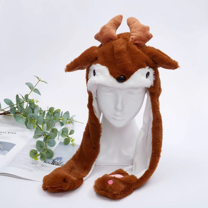 BowLift 丨 Women's Cute Fluffy Plush Hat Movable Ears
