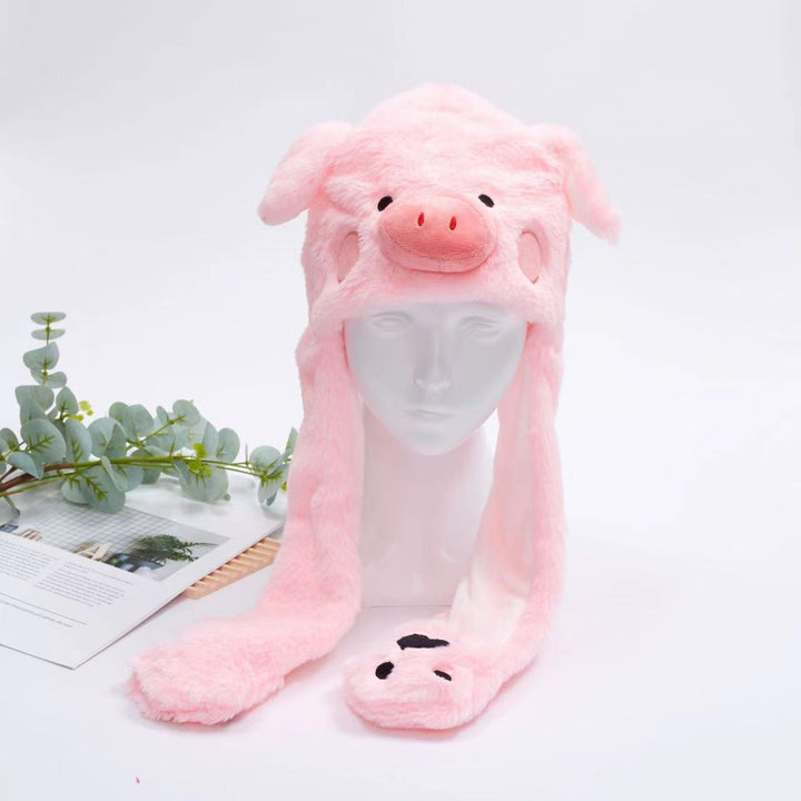 BowLift 丨 Women's Cute Fluffy Plush Hat Movable Ears