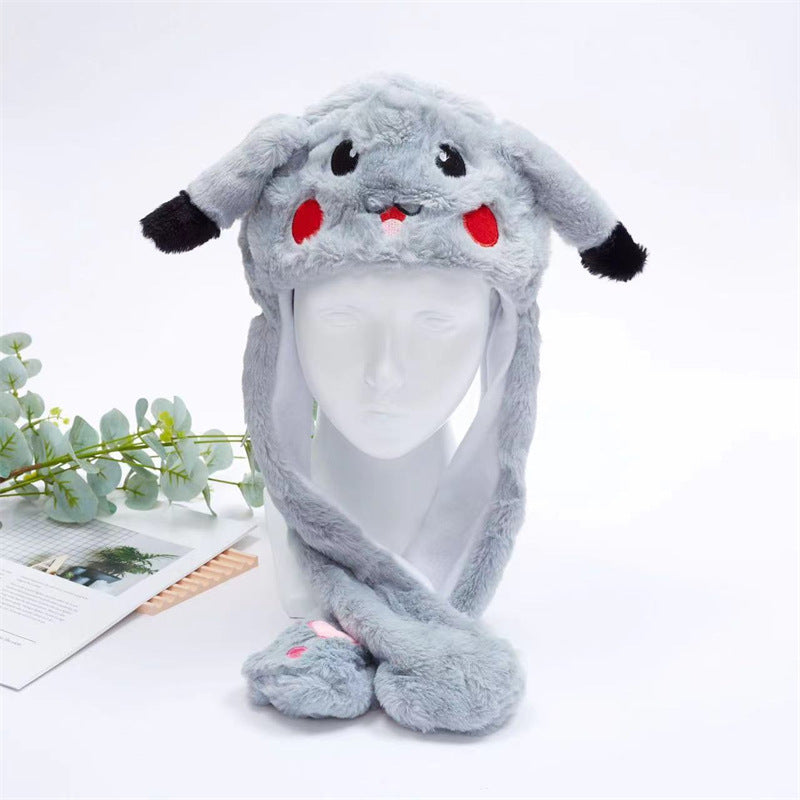 BowLift 丨 Women's Cute Fluffy Plush Hat Movable Ears