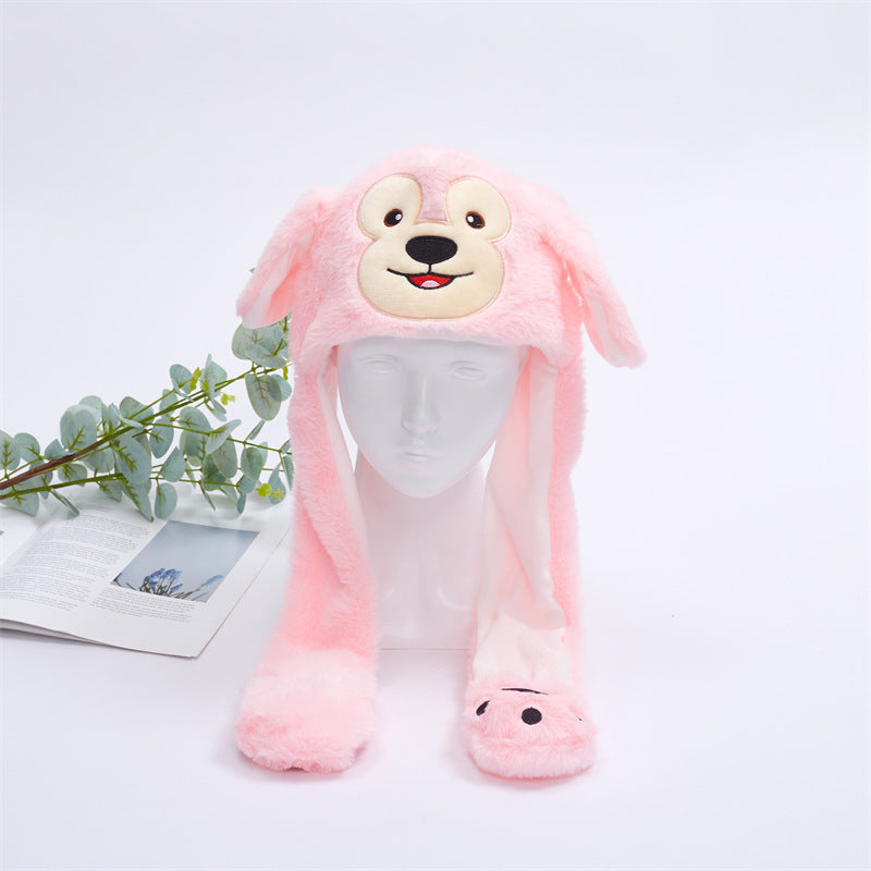 BowLift 丨 Women's Cute Fluffy Plush Hat Movable Ears