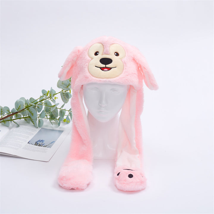 BowLift 丨 Women's Cute Fluffy Plush Hat Movable Ears