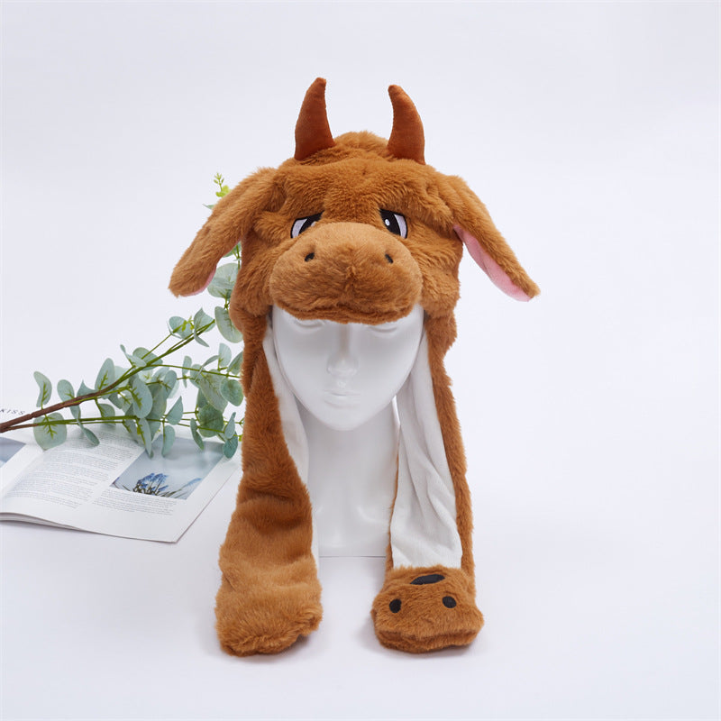 BowLift 丨 Women's Cute Fluffy Plush Hat Movable Ears