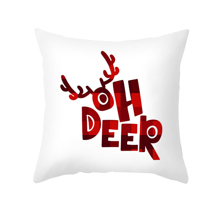 Festive Christmas Tree Typography Throw Pillow Cover