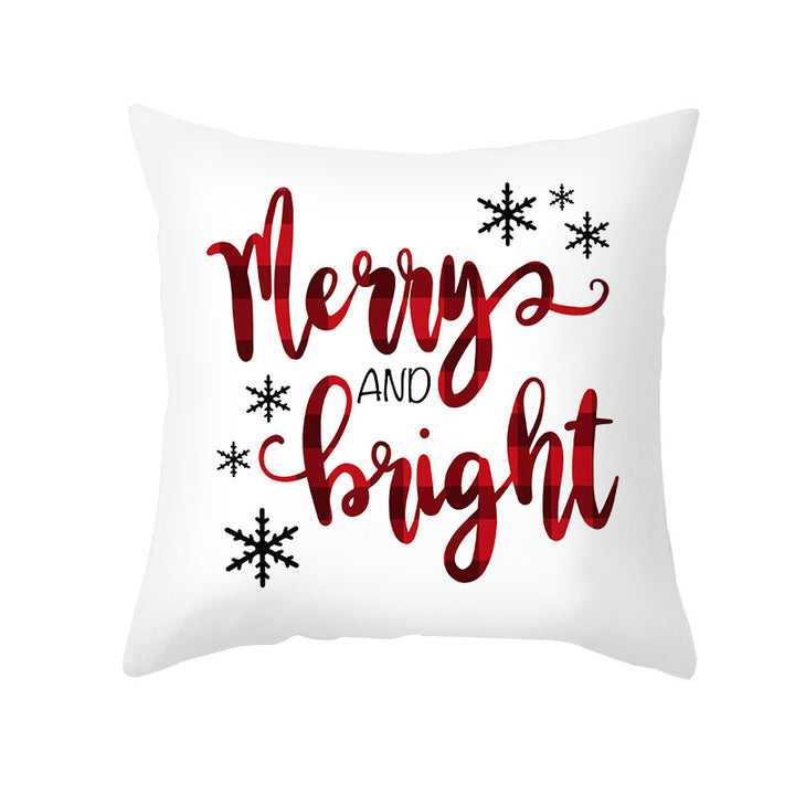 Festive Christmas Tree Typography Throw Pillow Cover