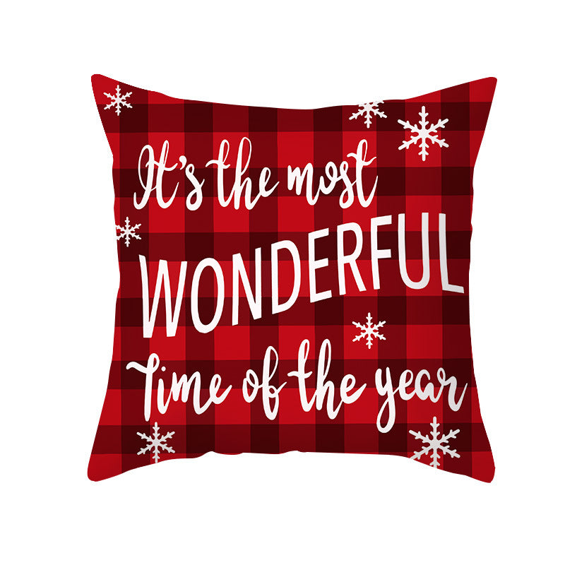 Festive Christmas Tree Typography Throw Pillow Cover