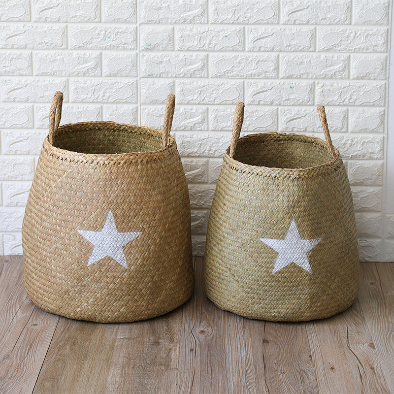 Decorative Natural Wicker Storage Basket Bowlift