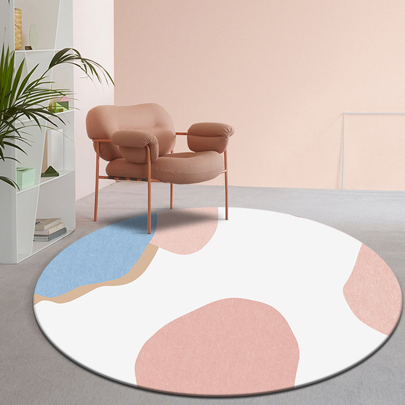 Simple Colorblock Rug Multicolored Polyester Rug Non-slip Backing Washable Pet-friendly Rug for Home | Bowlift