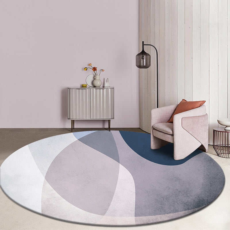 Simple Colorblock Rug Multicolored Polyester Rug Non-slip Backing Washable Pet-friendly Rug for Home | Bowlift