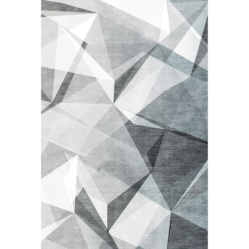 BowLift | Gray geometric pattern rug polyester modern rug washable non-slip pet-friendly rug for the living room