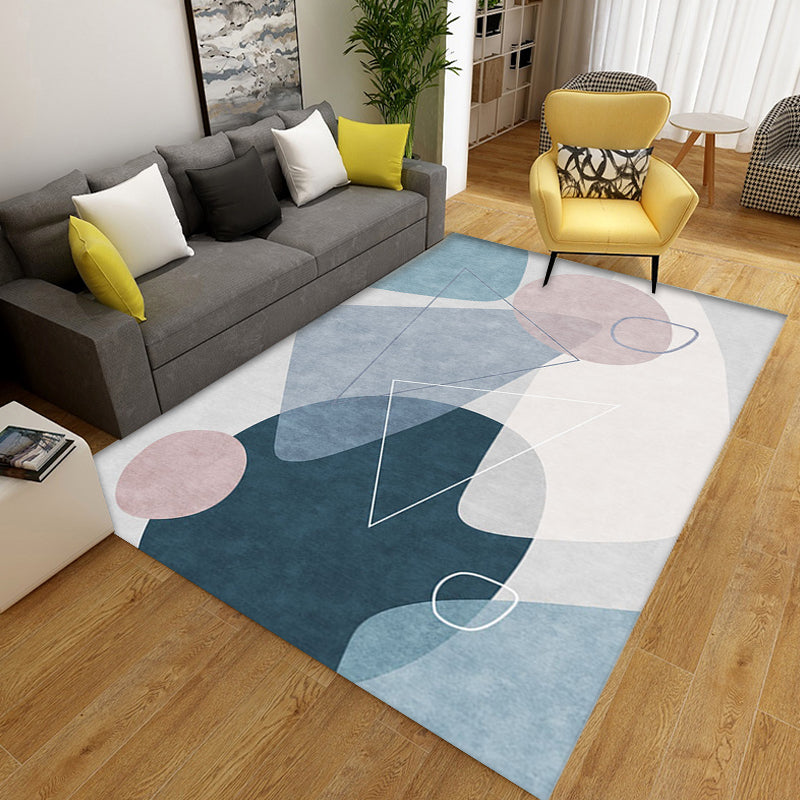 BowLift | Green and Gray Color Block Carpet Polyester Modern Carpet Washable Non-Slip Pet-Friendly Area Rug for the Living Room
