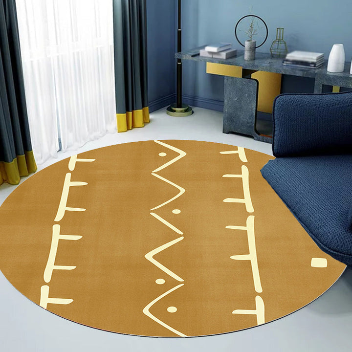 BowLift | Modernist geometric pattern rug with stripes black and yellow polyester rug non-slip backing washable pet-friendly rug for the bedroom
