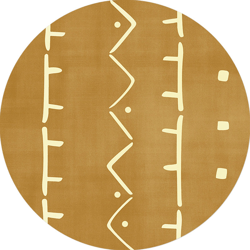 BowLift | Modernist geometric pattern rug with stripes black and yellow polyester rug non-slip backing washable pet-friendly rug for the bedroom
