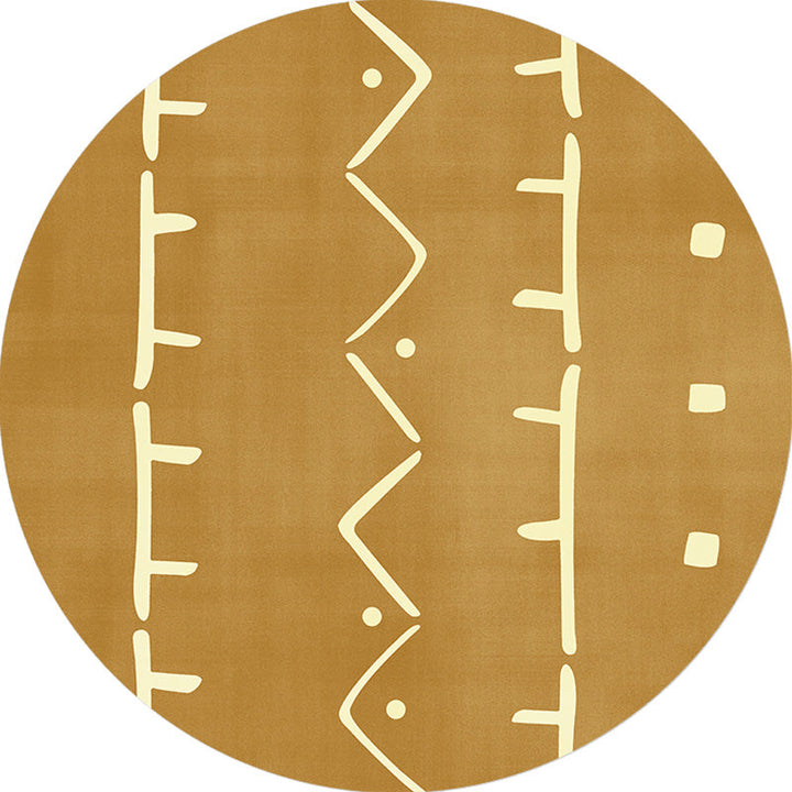 BowLift | Modernist geometric pattern rug with stripes black and yellow polyester rug non-slip backing washable pet-friendly rug for the bedroom