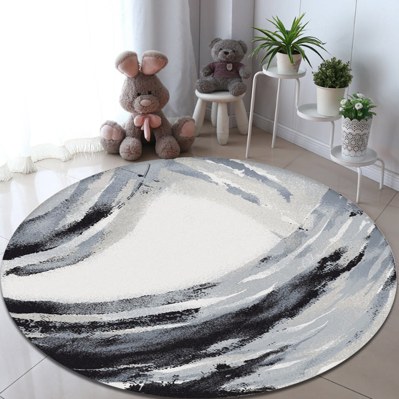 Unique Multicolored Modernist Rug Polyester Abstract Rug Washable Pet Friendly Non-Slip Rug for the Living Room | Bowlift