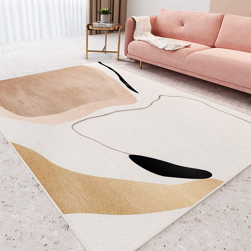 Unique Multicolored Modernist Rug Polyester Abstract Rug Washable Pet Friendly Non-Slip Rug for the Living Room | Bowlift