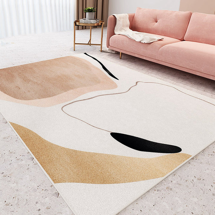 Unique Multicolored Modernist Rug Polyester Abstract Rug Washable Pet Friendly Non-Slip Rug for the Living Room | Bowlift